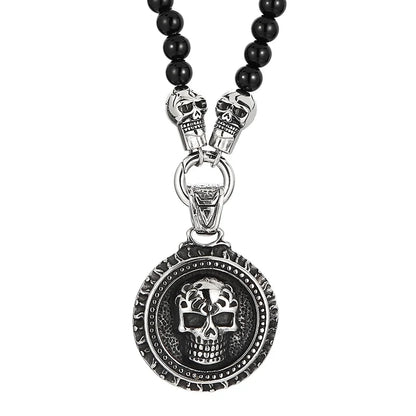 Rosary Beads Skull Pendant Necklace by RiderOut™