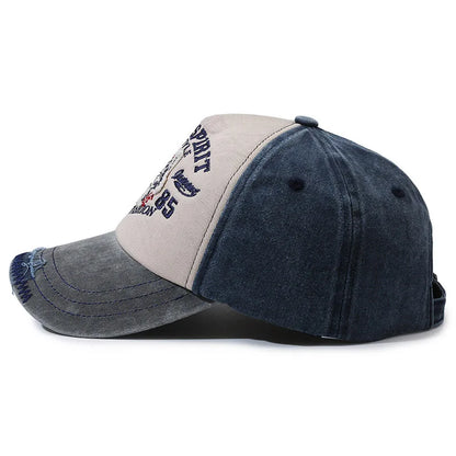 Washed Cotton WOLF Embroidery Vintage Baseball Cap by RiderOut™