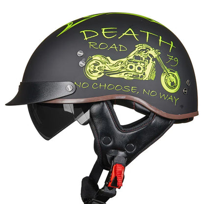 Retro Half German Style Vintage Motorcycle Helmet by RiderOut™