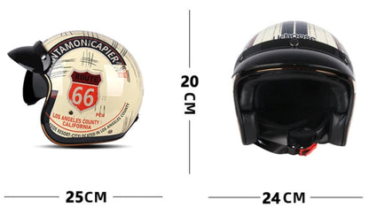 DOT Certificated Retro Open Face Motorcycle Helmet by RiderOut™