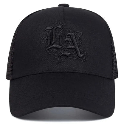 LA Letter Embroidery Baseball Net Caps by RiderOut™
