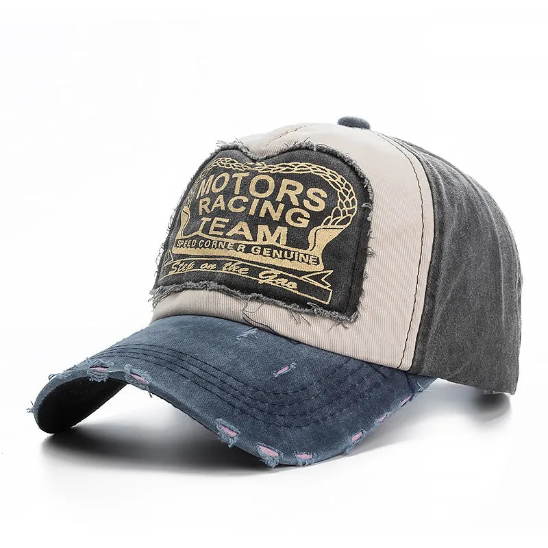 Motor Racing Motorcycle Washed Cotton Baseball Cap by RiderOut™