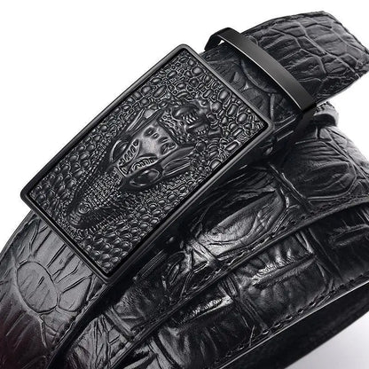 Genuine Leather Crocodile Pattern Leather Belt by RiderOut