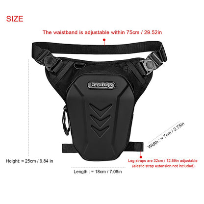 Waterproof Motorcycle Drop Leg Side Black Bag by RiderOut™