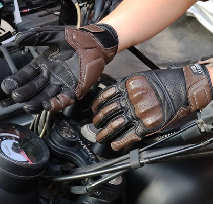 Vintage Leather Motorcycle Gloves by RiderOut™