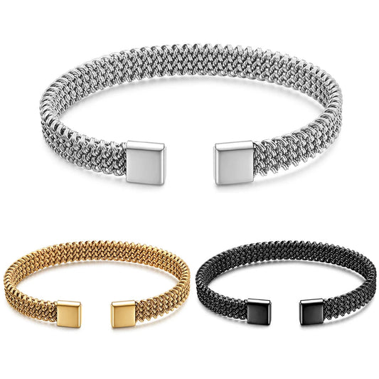 Woven Flat Mesh C-Shaped Chain Bracelet by RiderOut™