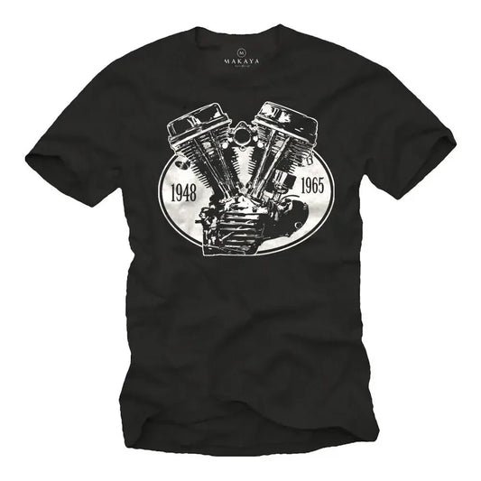 V Twin Motorcycle  Engine Print T-shirt by RiderOut™