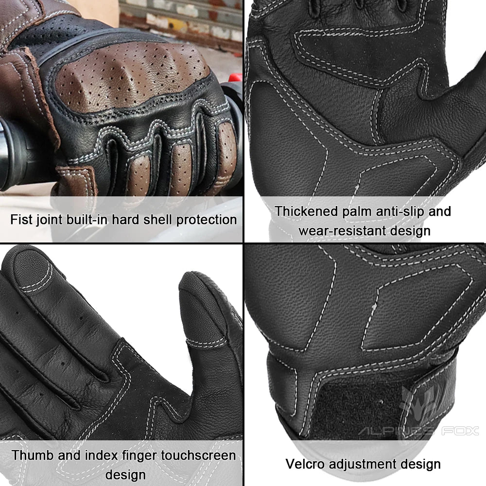Vintage Leather Motorcycle Gloves by RiderOut™