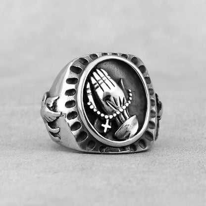 Vintage Christ Prayer Signet Ring by RiderOut™