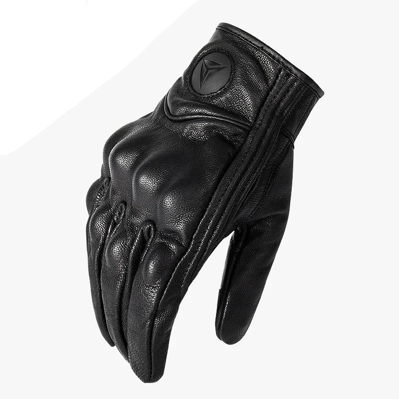 Full Finger Perforated Retro Racing Gloves by RiderOut™