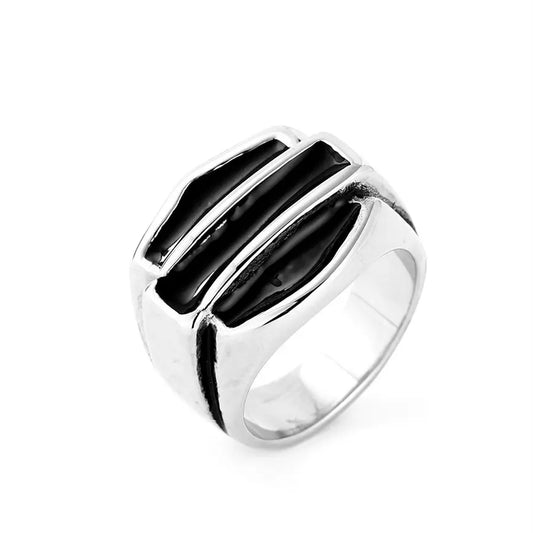H D Logo Vintage Titanium Steel Ring by RiderOut