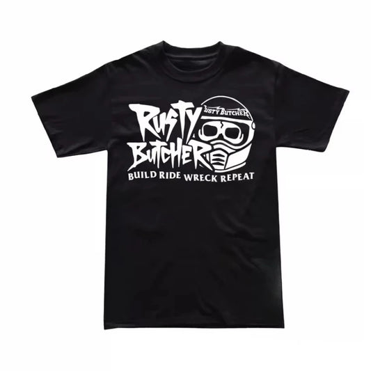 Black RustyButcher Motorcycle Vintage T-shirt by RiderOut™
