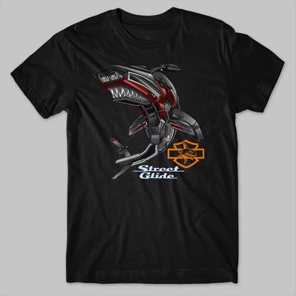 HD Road Glide Motorcycle Shark Inspiration T-Shirt by RiderOut™