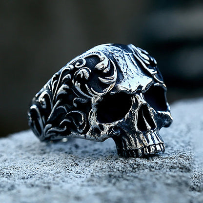 Vintage Gothic Carved Skull Ring by RiderOut™