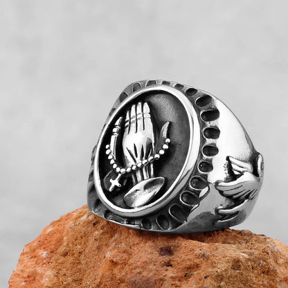 Vintage Christ Prayer Signet Ring by RiderOut™