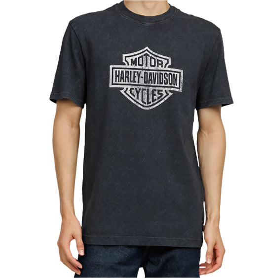 Dark Gray HD Basic Logo Washed Cotton T-shirts by RiderOut™