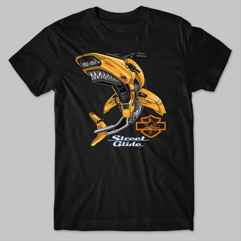 HD Road Glide Motorcycle Shark Inspiration T-Shirt by RiderOut™