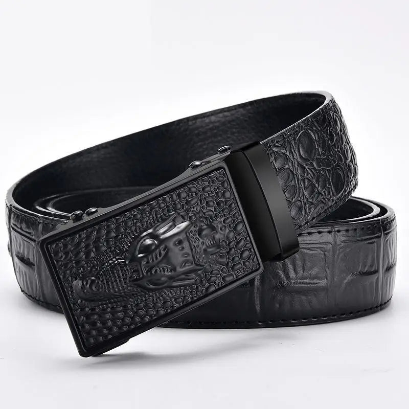 Genuine Leather Crocodile Pattern Leather Belt by RiderOut