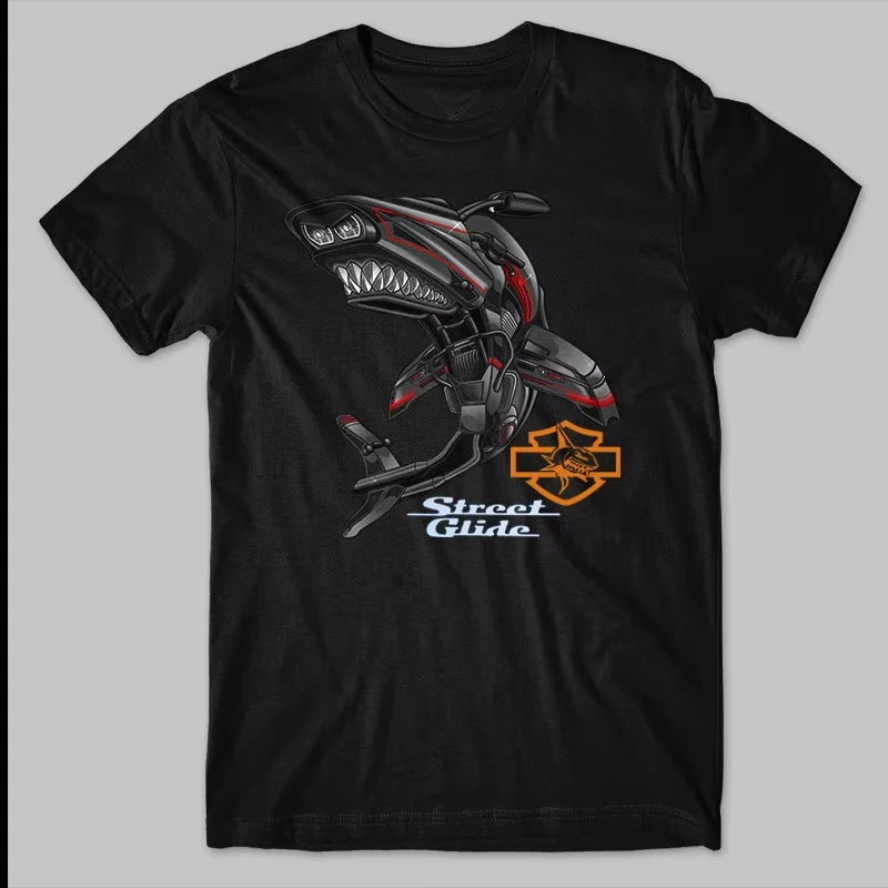 HD Road Glide Motorcycle Shark Inspiration T-Shirt by RiderOut™