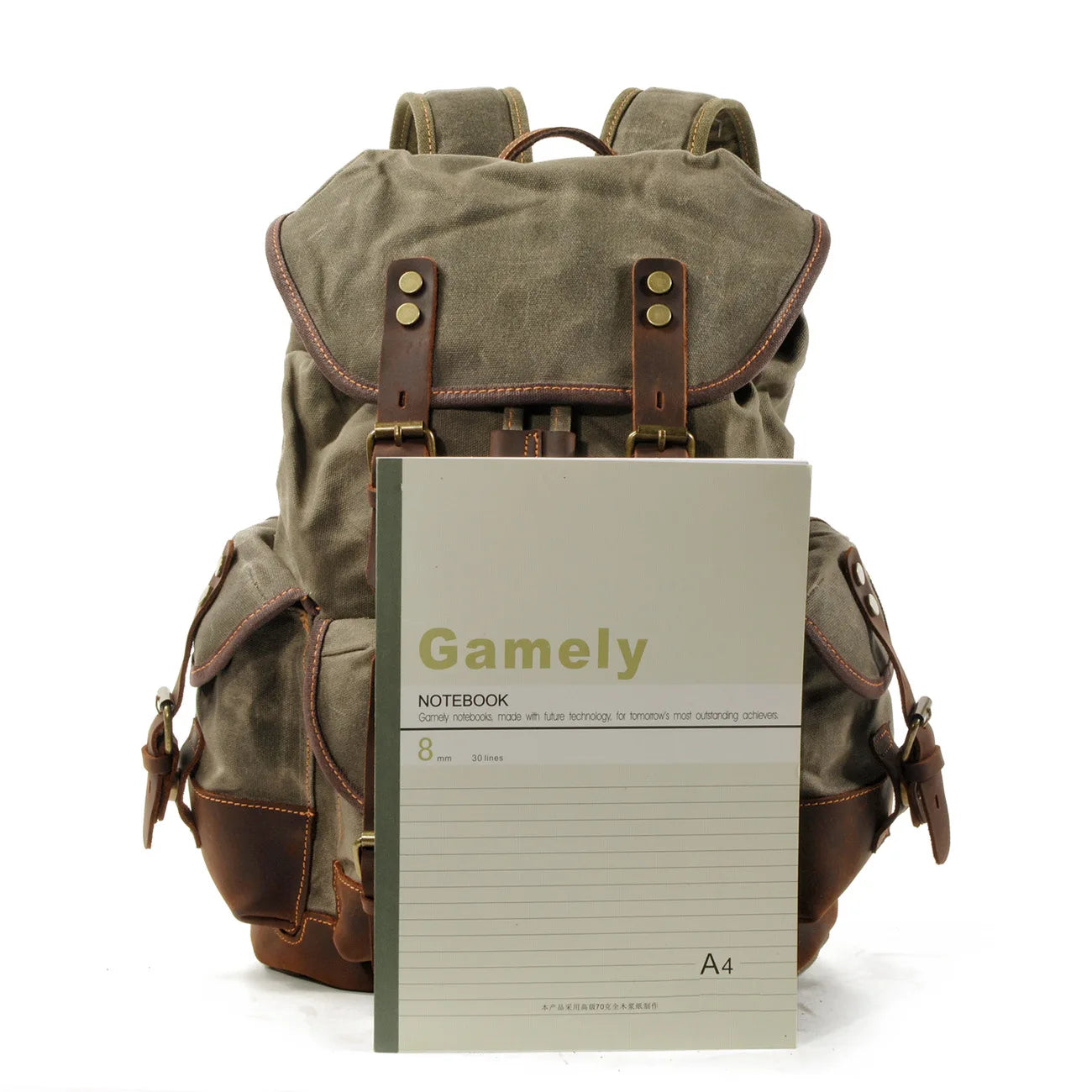 Outdoor Leather Canvas Backpack by RiderOut™