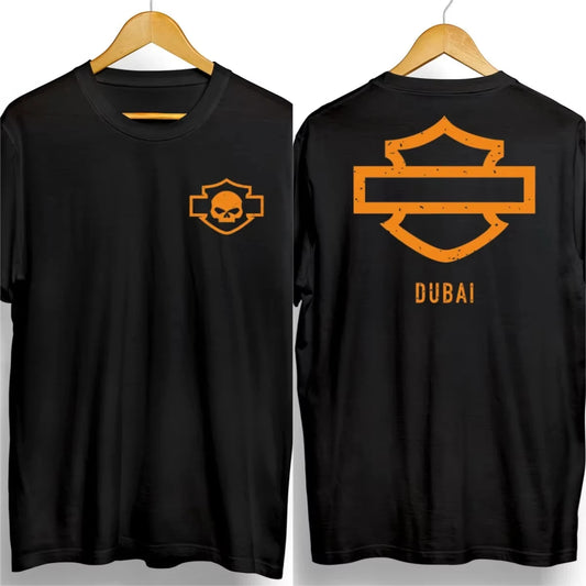 Black HD Dubai Motorcycle Biker T Shirt by RiderOut™