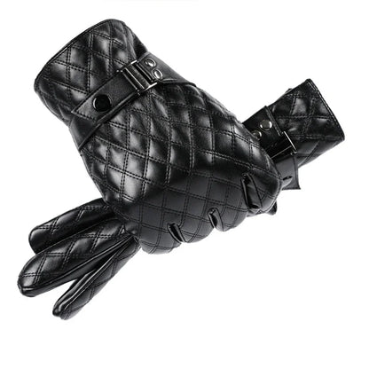Black Winter Thermal Plush Motorcycle Riding Gloves by RiderOut