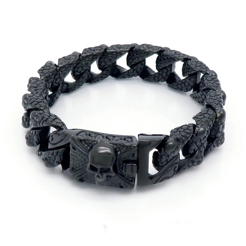 Gothic Skull Curb Chain Bracelets by RiderOut™