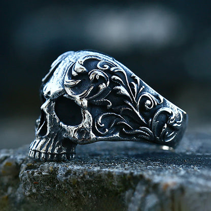 Vintage Gothic Carved Skull Ring by RiderOut™