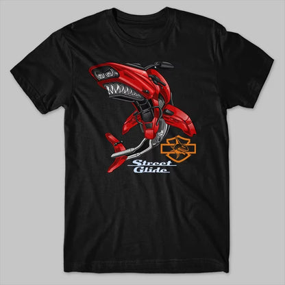 HD Road Glide Motorcycle Shark Inspiration T-Shirt by RiderOut™