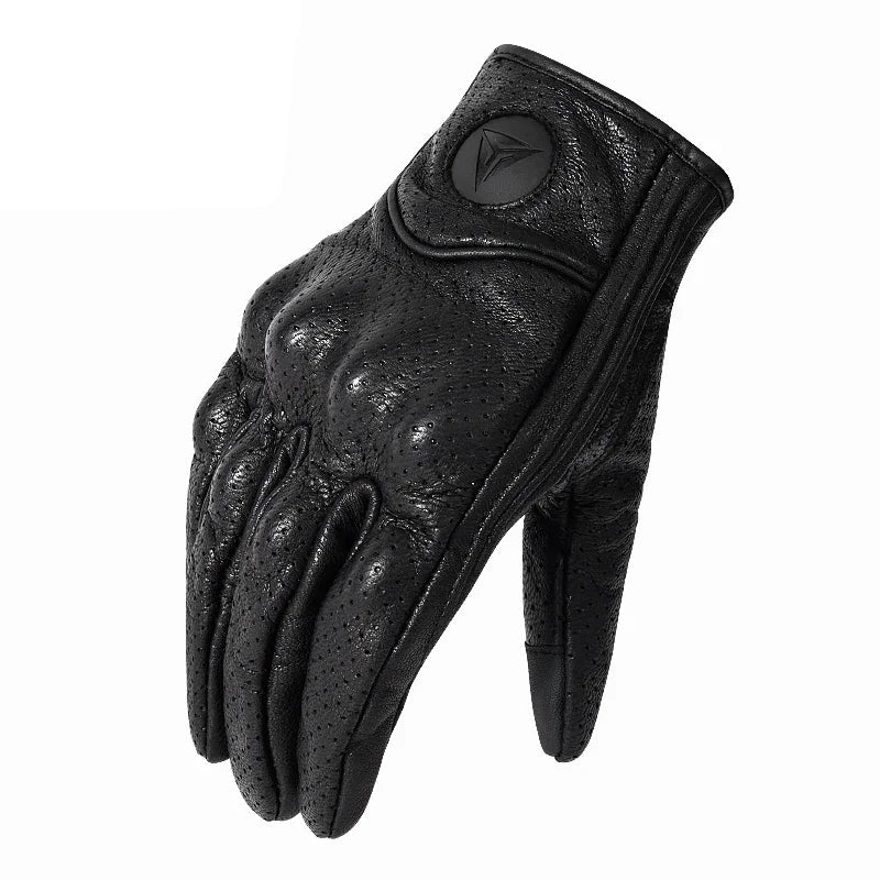 Full Finger Perforated Retro Racing Gloves by RiderOut™