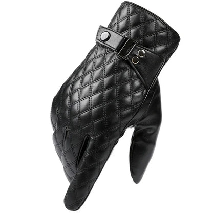 Black Winter Thermal Plush Motorcycle Riding Gloves by RiderOut