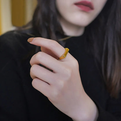 Square Band Flat Top Signet Ring by RiderOut™