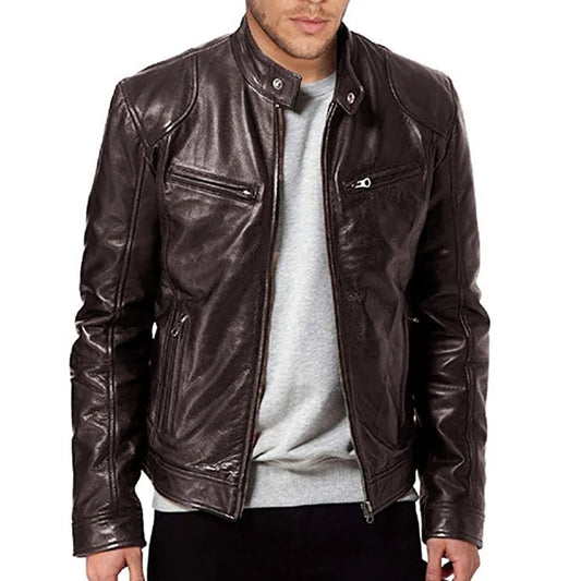 PU Leather Casual Motorcycle Jacket by RiderOut