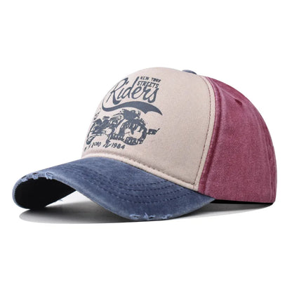 Retro Style Washed Moto Riders Baseball Cap by RiderOut
