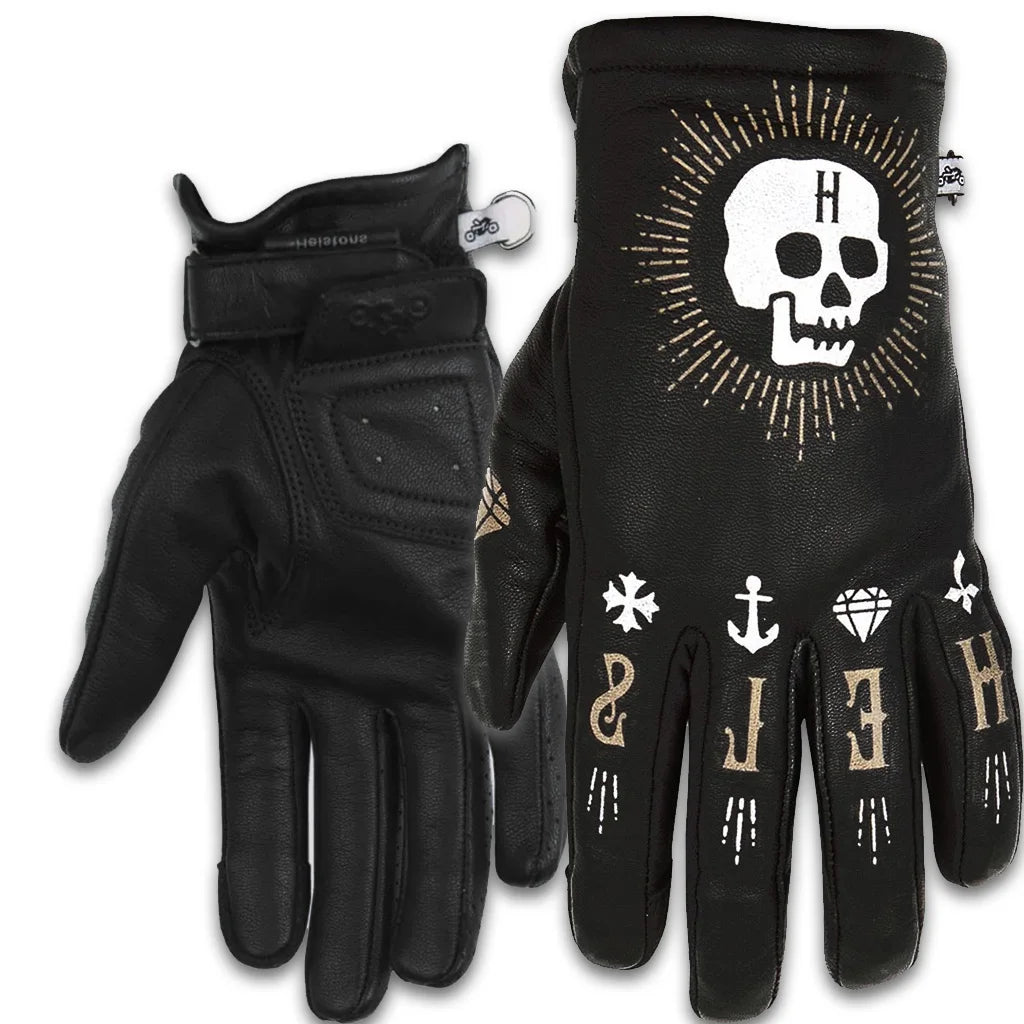 Black Helstons Motorcycle Gloves by RiderOut