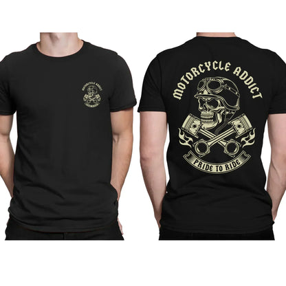 Black Essential Motorcycle Speed Junkies T-shirts by RiderOut™
