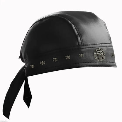 Motorcycle Biker Leather Adjustable Skull Cap by RiderOut