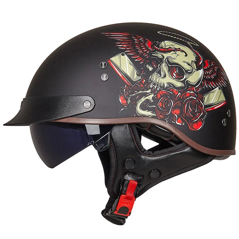 Retro Half German Style Vintage Motorcycle Helmet by RiderOut™