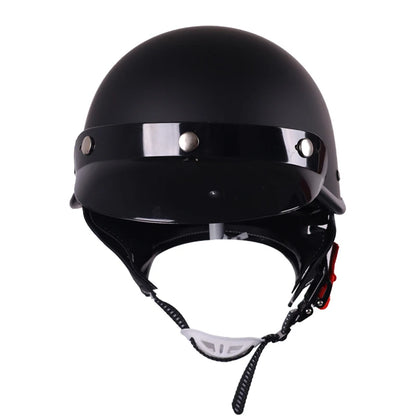 Black Half Shell with Neck Warmer Motorcycle Helmet by RiderOut™