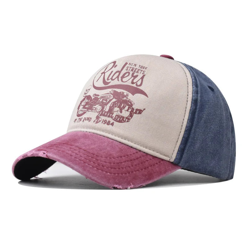 Retro Style Washed Moto Riders Baseball Cap by RiderOut