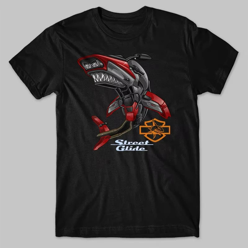 HD Road Glide Motorcycle Shark Inspiration T-Shirt by RiderOut™