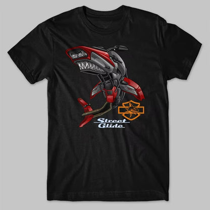 HD Road Glide Motorcycle Shark Inspiration T-Shirt by RiderOut™