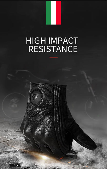 Full Finger Perforated Retro Racing Gloves by RiderOut™
