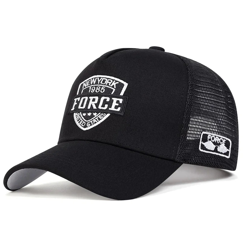 FORCE Letter Embroidery Baseball Net Caps by RiderOut™