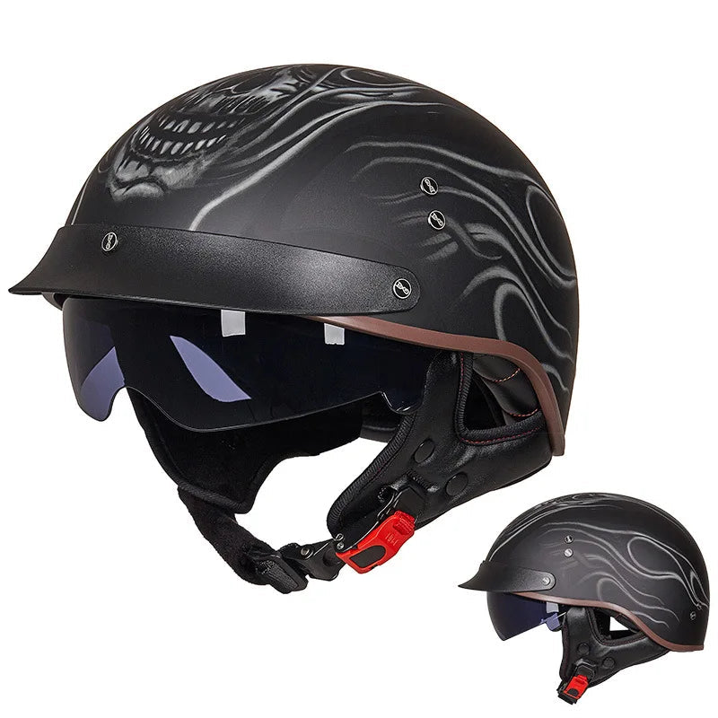 Retro Half German Style Vintage Motorcycle Helmet by RiderOut™