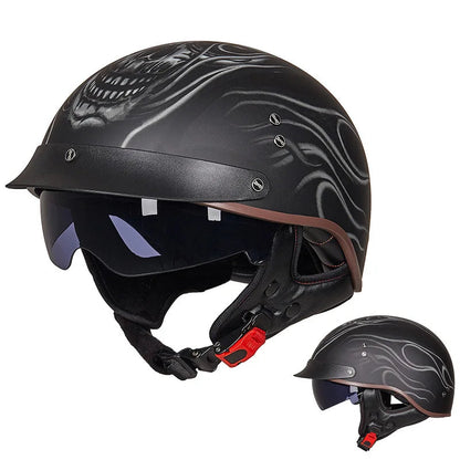 Retro Half German Style Vintage Motorcycle Helmet by RiderOut™
