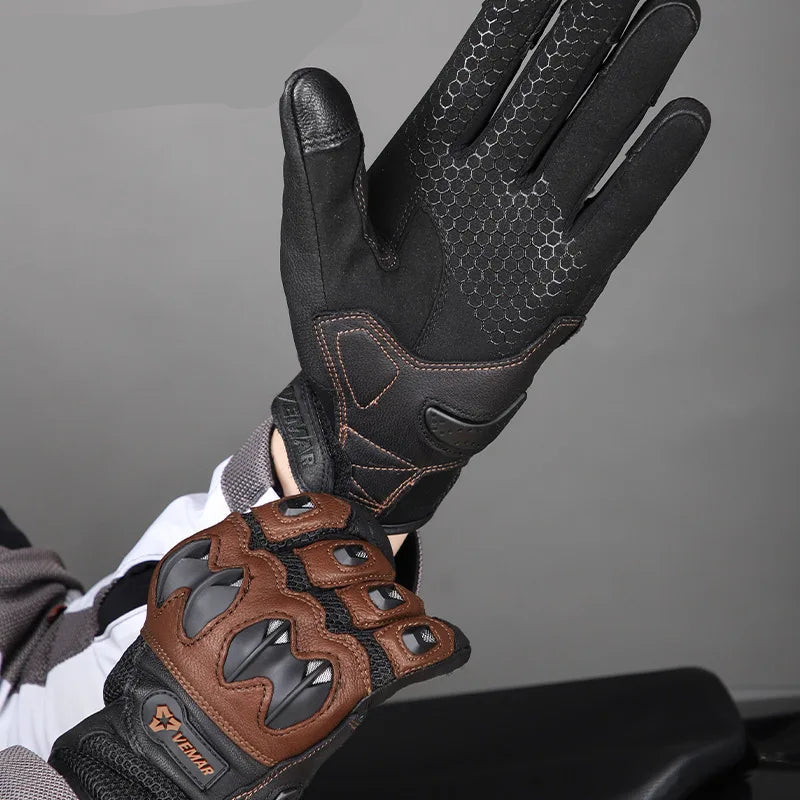Genuine Sheepskin Leather Motorcycle Gloves by RiderOut™