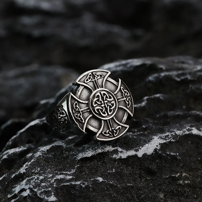 Cross Celtic Knot Titanium Steel Ring by RiderOut™