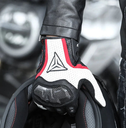 Breathable Leather Touchscreen Seasons Motorcycle Gloves by RiderOut™