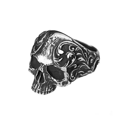 Vintage Gothic Carved Skull Ring by RiderOut™